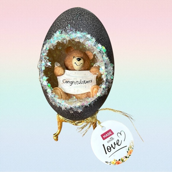 Hand Crafted Other - 𝑯𝒂𝒏𝒅𝒎𝒂𝒅𝒆 Emu Egg “Congratulations” Gift